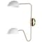 Nuvo Trilby 2-Light Wall Sconce - Matte White with Burnished Brass 60/7394 - alternate 1
